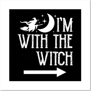 I'm With The Witch Funny Halloween Couple Vol.2 Posters and Art